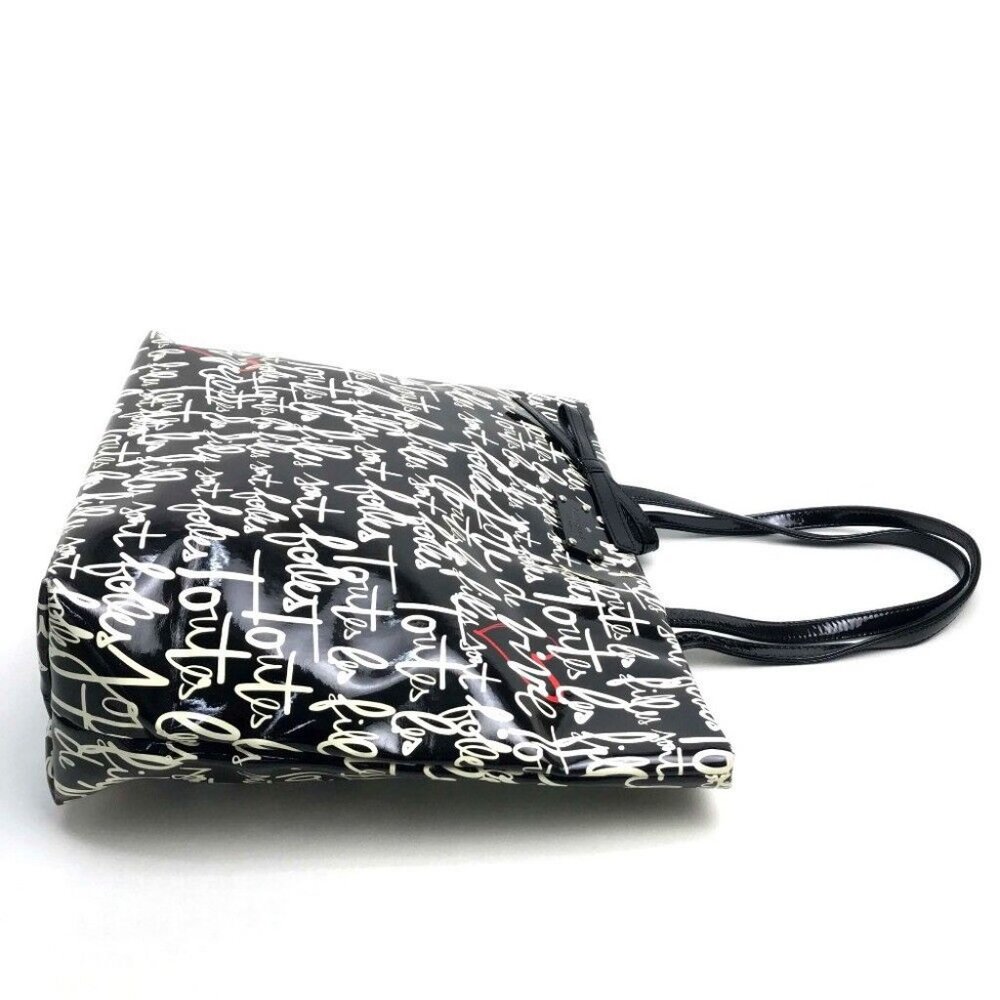 Kate Spade With ribbon Shoulder Bag Tote Bag Tote Bag enamel Black - Picture 5 of 10
